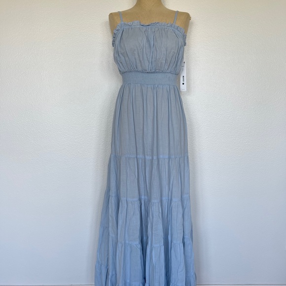 Aqua Swim Women's Cotton Tiered Dress Swim Cover-Up Blue $88 Size M - Picture 3 of 7